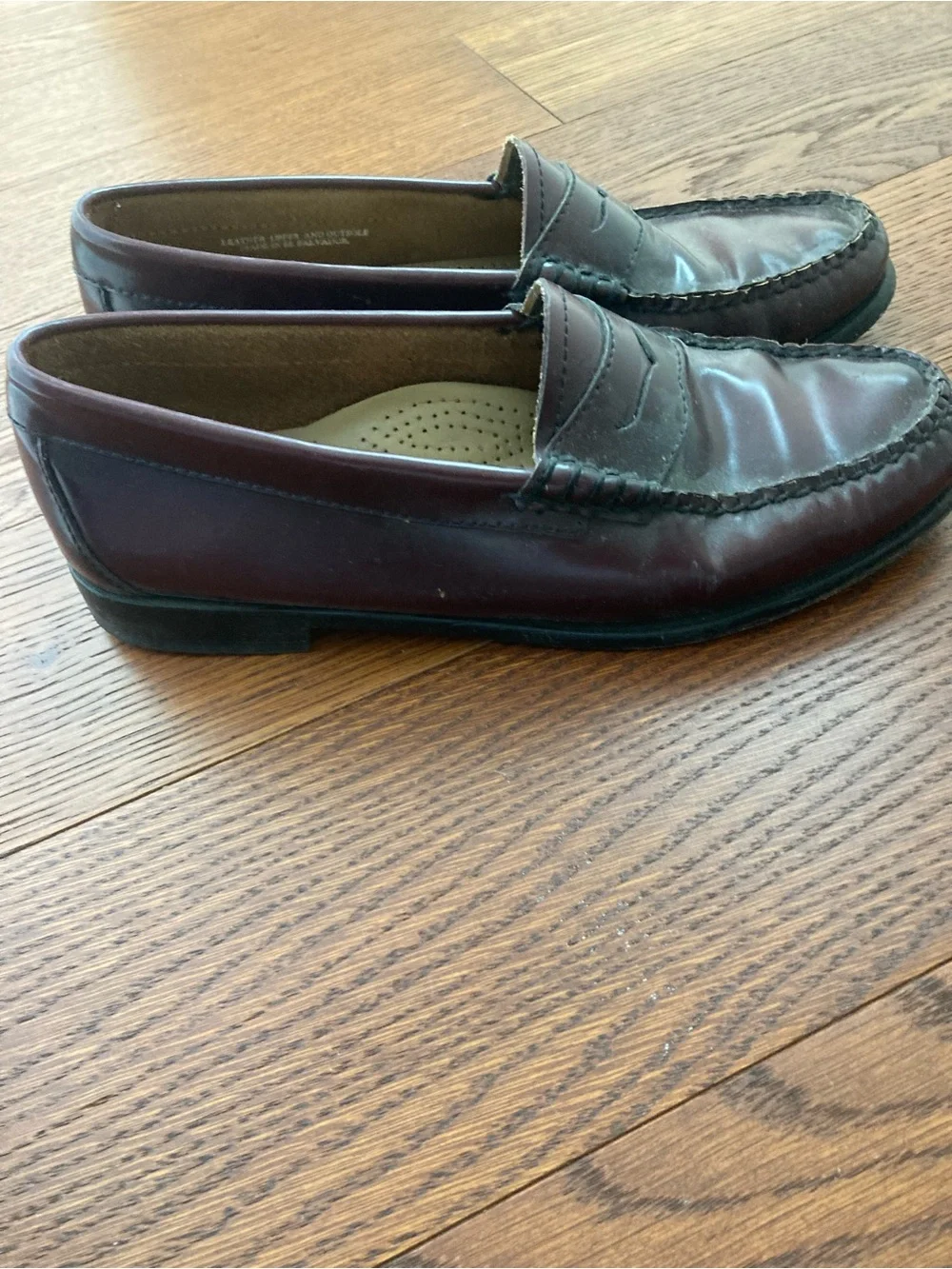 Women's Burgundy Leather Penny Loafers